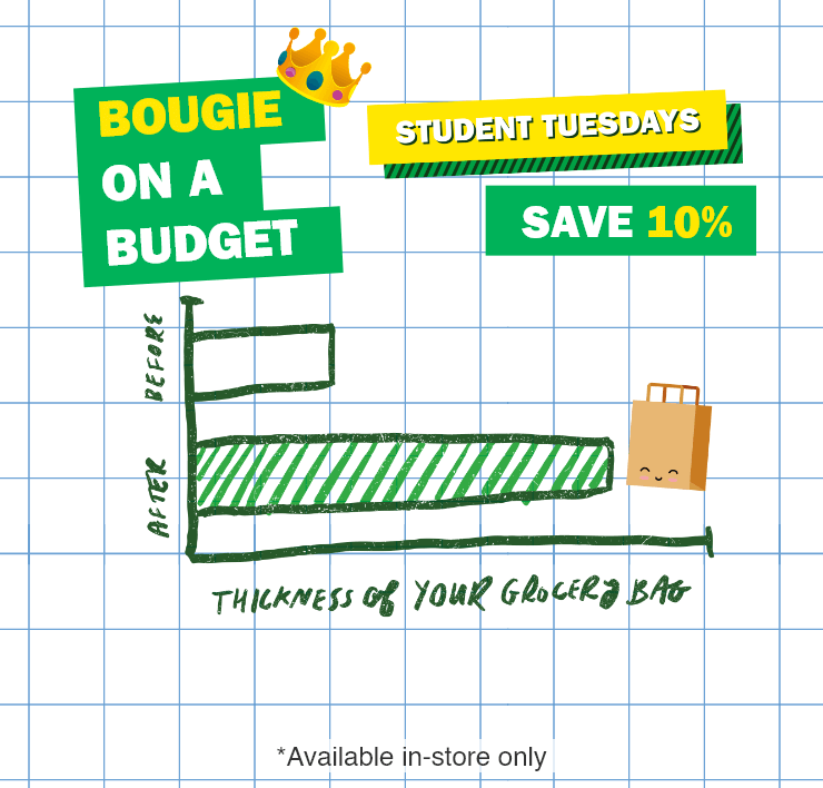 Bougie on a Budget - Student Tuesdays - Save 10%