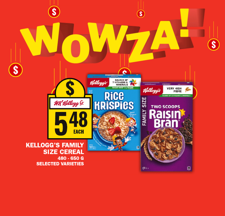 Wowza! - Kellogg's Family Size Cereal, Coca-Cola or Canada Dry