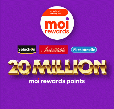 contest - Until July 30th - Selection - Irrésistible - Personnelle - 20 Million Moi Rewards Points to Be Won - 10 X 500,000 Points or 60 X 250,000 Points