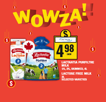 Wowza! - Lactantia Purfiltre Milk or Lactose Free Milk - Pepsi Soft Drinks -  Jamieson Chewable C, D3 or Gentle Iron