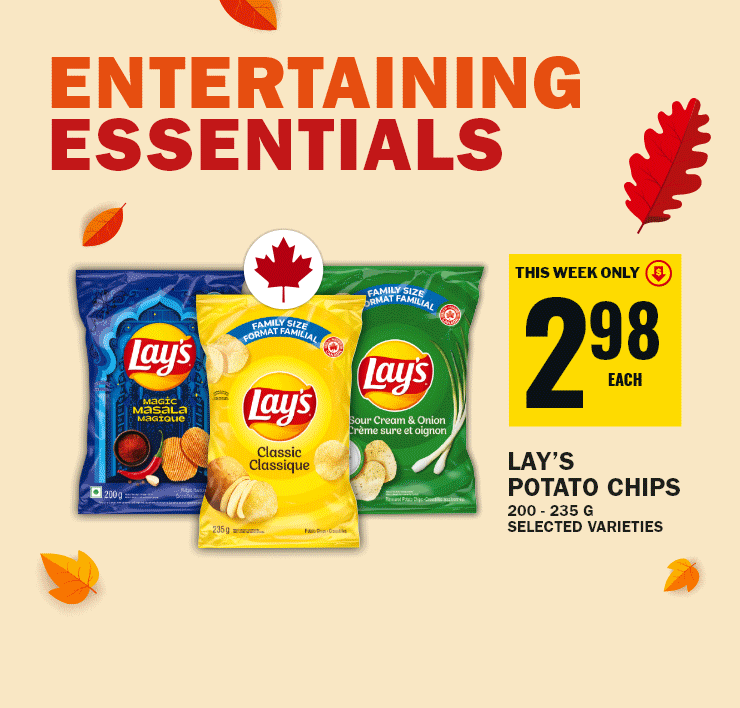 Entertaining Essentials - Lay’s Potato Chips, Blackberies, Cranberries, Coca-cola or Pepsi Soft Drinks
