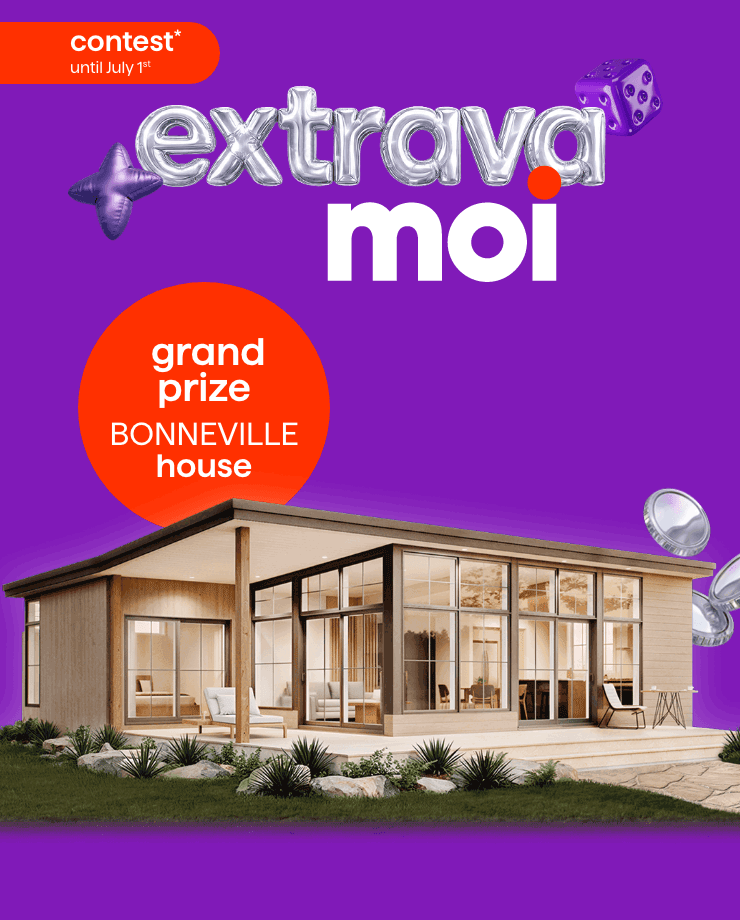 Extravamoi contest  until July 1st. To win the grand prize, a Bonneville House. Also discover 15 exclusive online prizes including a Canam Spyder RT Limited, 10 prizes of free gas for a year at Petro-Canada, one of two Fairmont luxury getaway packages, and one of two stays at Club Med Michès Playa Esmeralda.