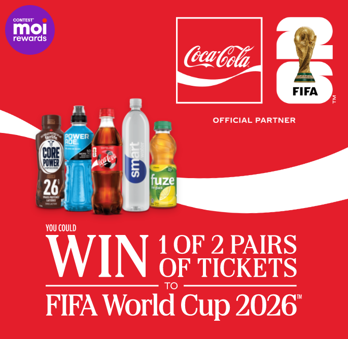 Contest* Moi rewards - Coca-Cola x FIFA 26 - to win 1 of 2 pairs of tickets for FIFA World Cup 2026™