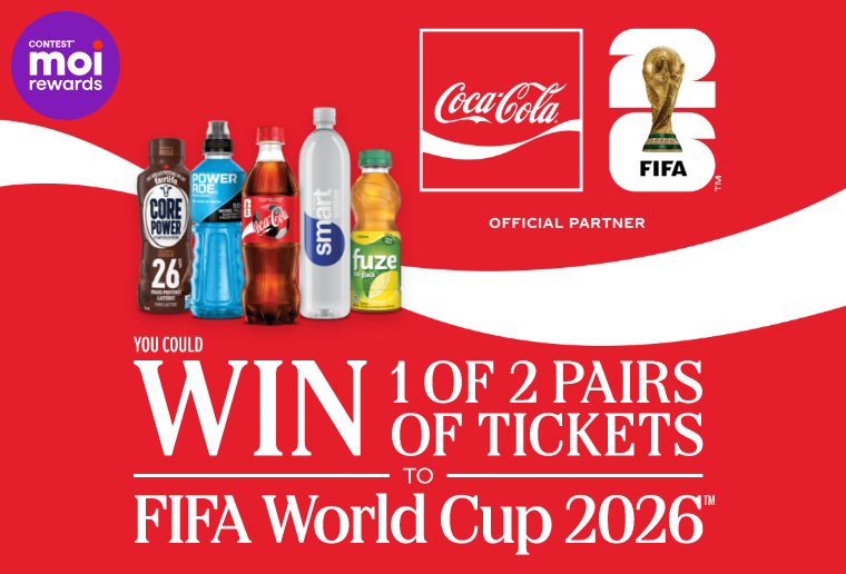 Contest* Moi rewards - Coca-Cola x FIFA 26 - to win 1 of 2 pairs of tickets for FIFA World Cup 2026™